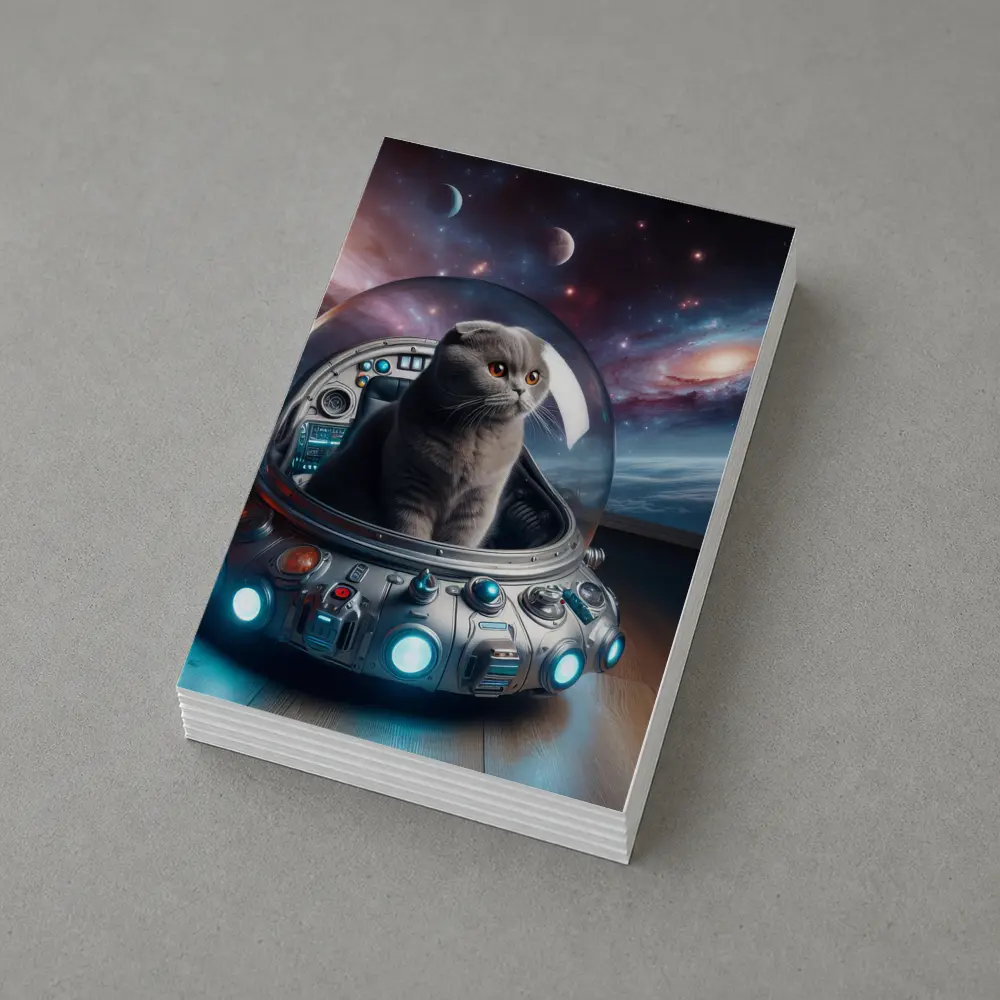 Scottish Fold Cat Space UFO Galaxy – Postcards