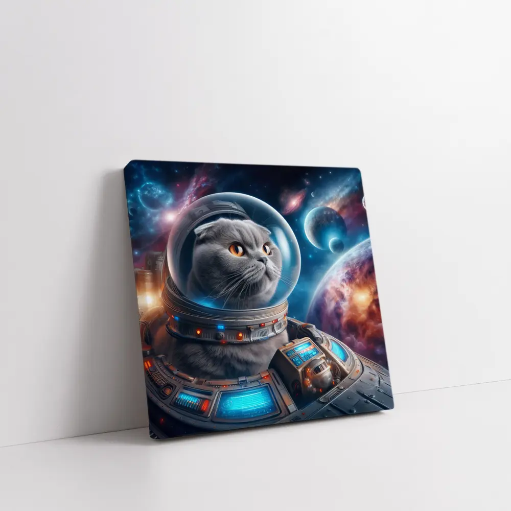 Scottish Fold Cat Astronaut Deep Space – Wall Art