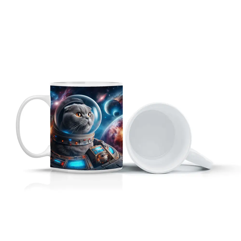 Scottish Fold Cat Astronaut Deep Space – Mugs