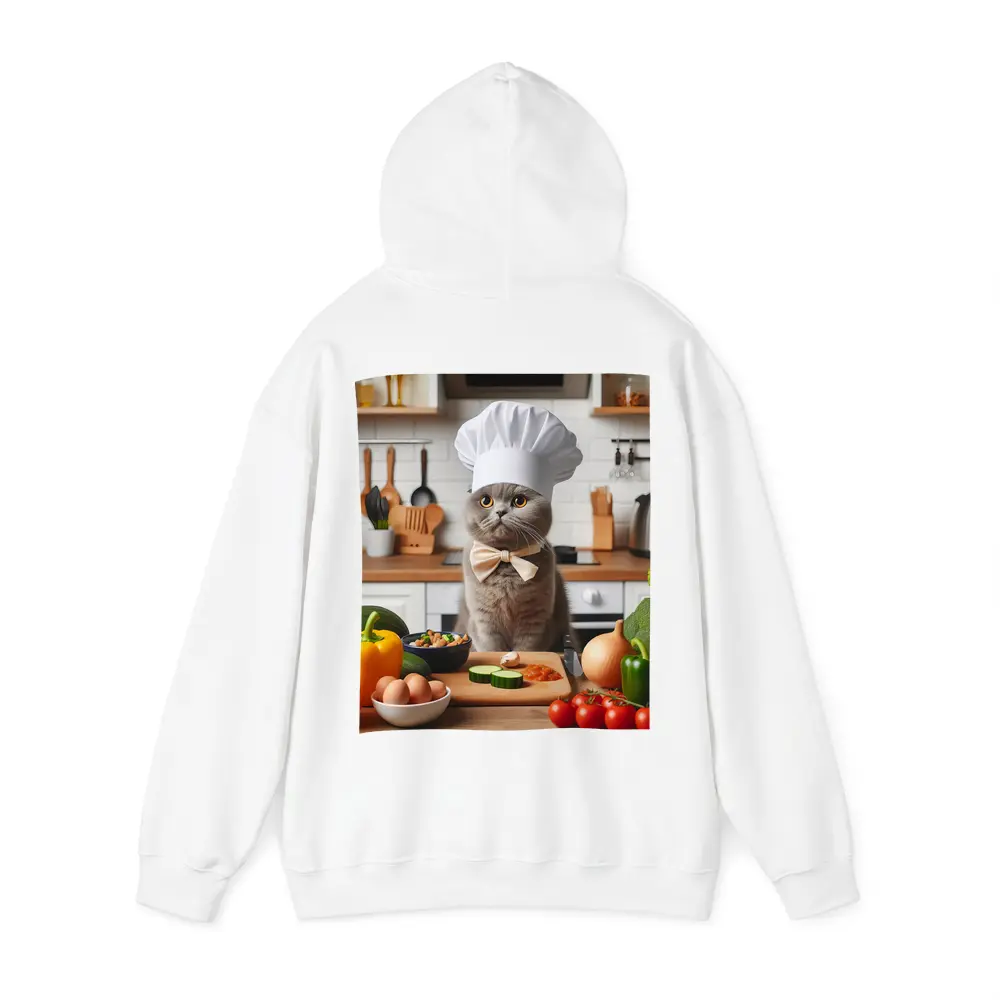 Scottish Fold Chef Cat Kitchen Cooking Scene – Hoodies