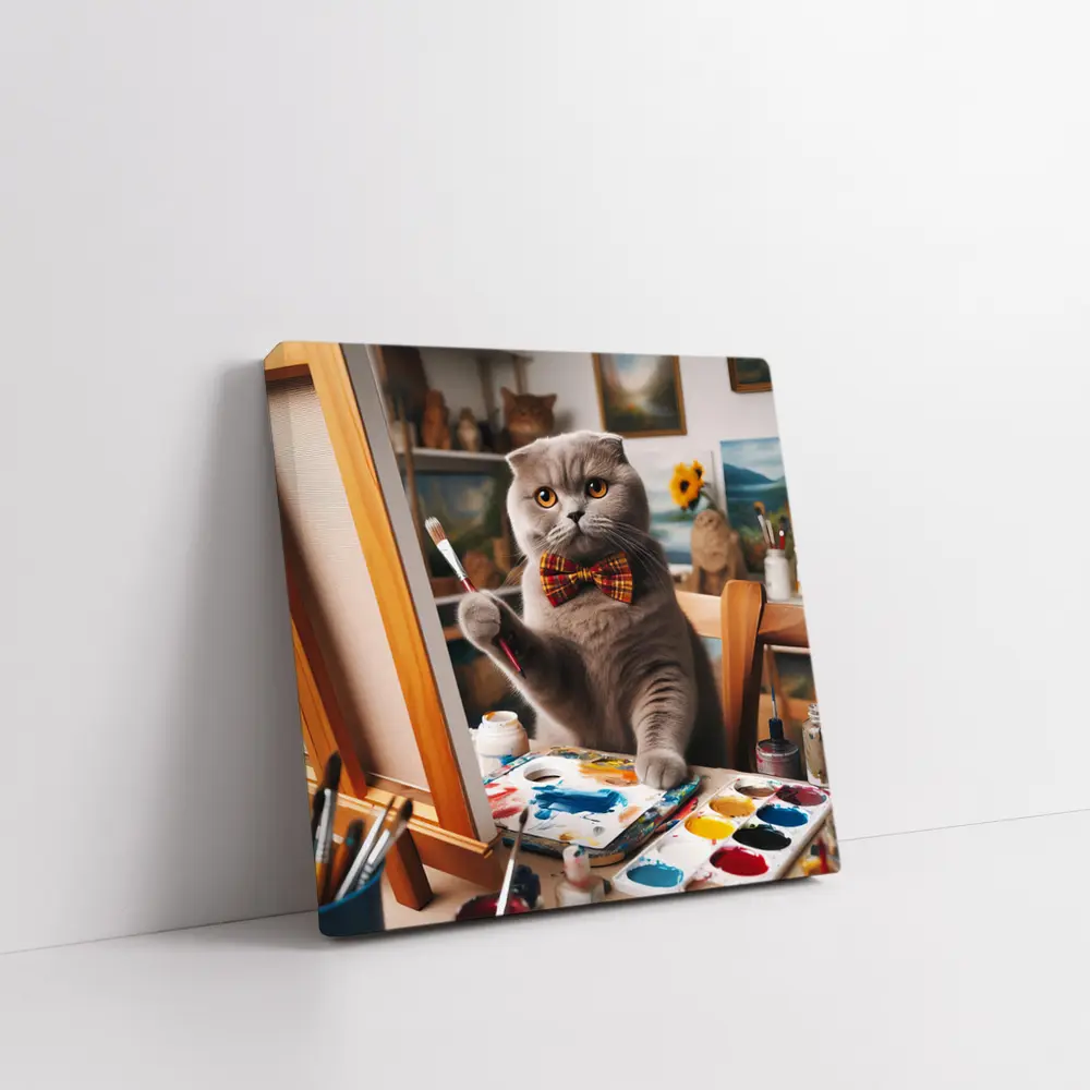 Scottish Fold Cat Painting Artist Studio – Wall Art