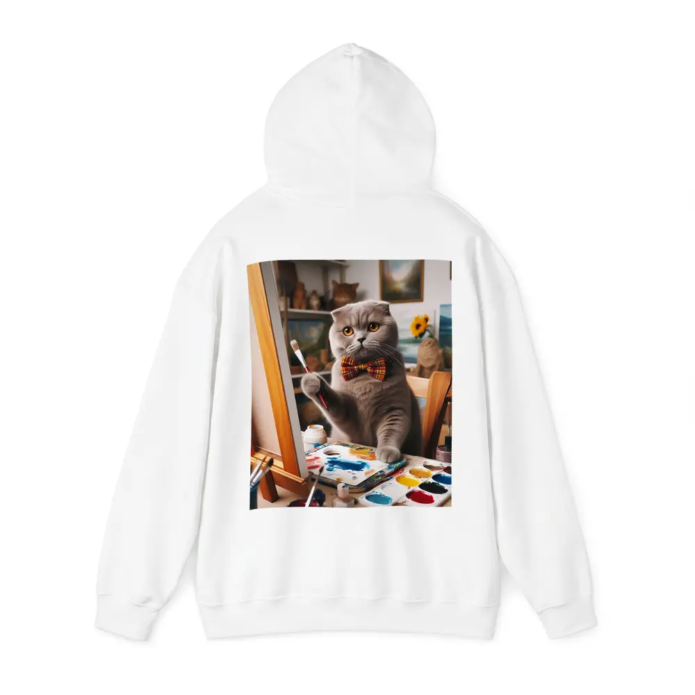 Scottish Fold Cat Painting Artist Studio – Hoodies