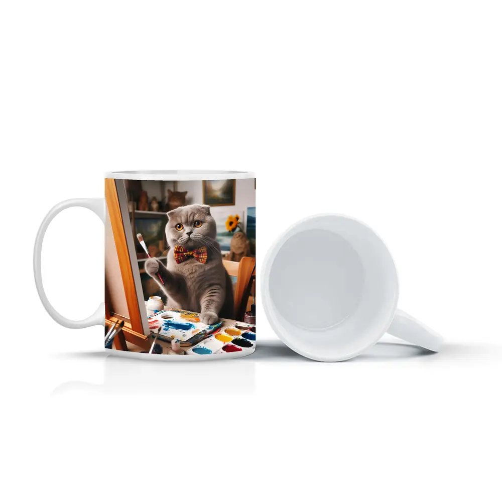 Scottish Fold Cat Painting Artist Studio – Mugs