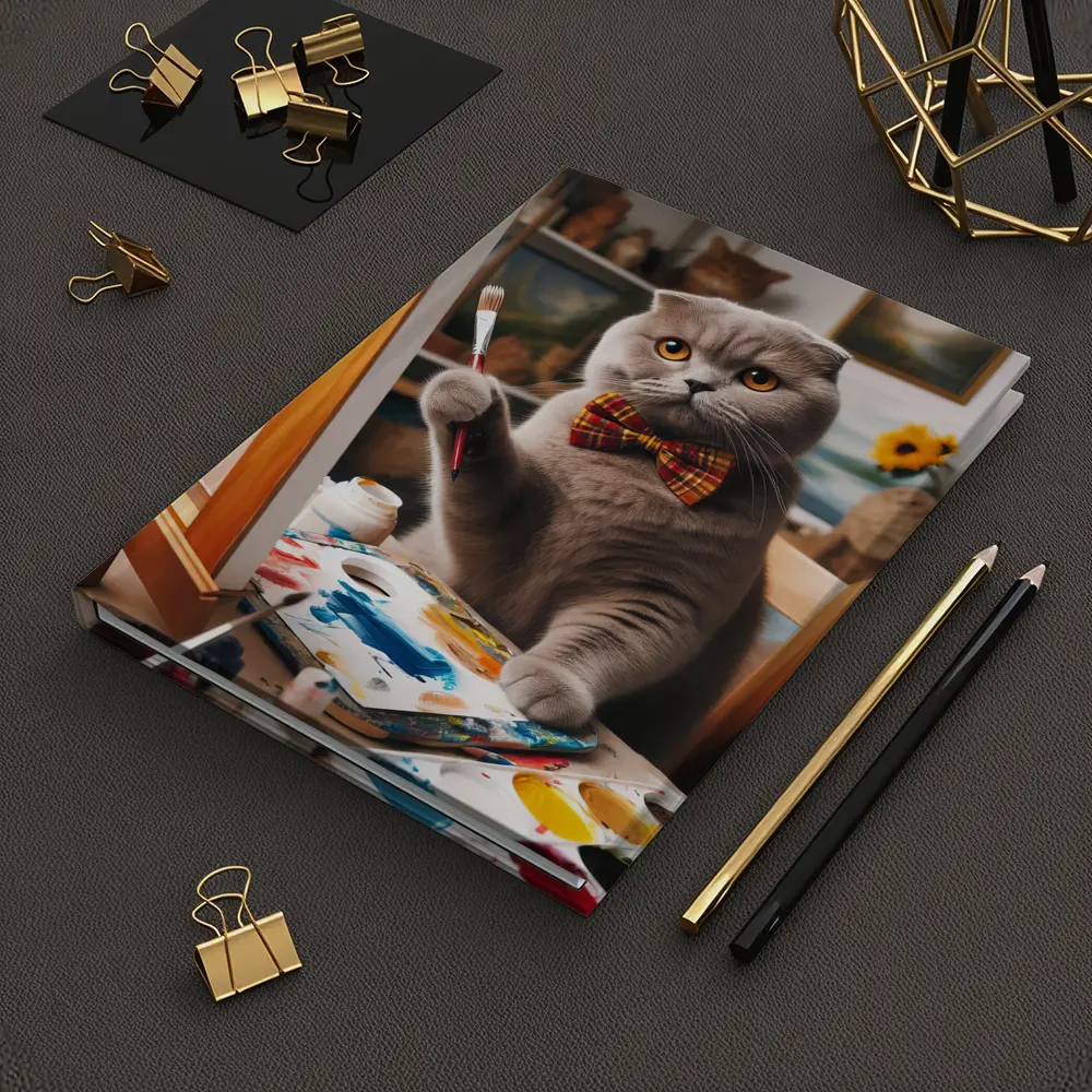 Scottish Fold Cat Painting Artist Studio – Notebooks