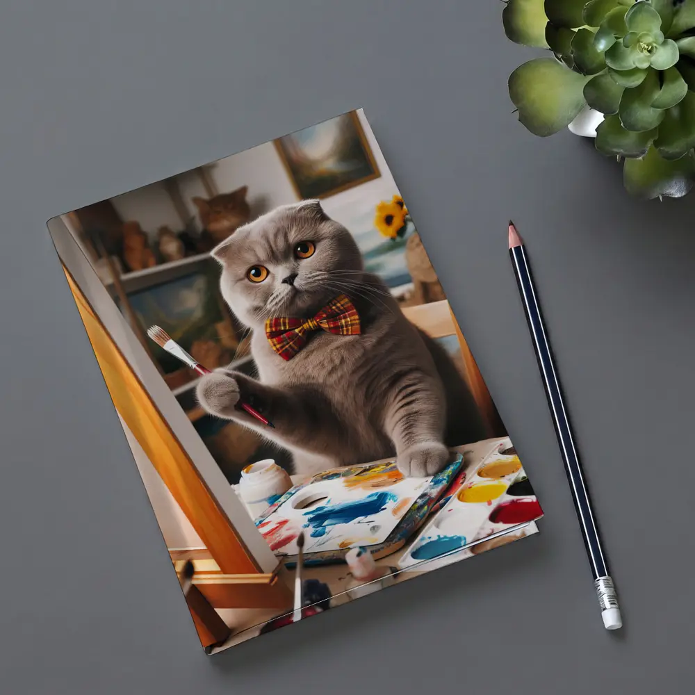 Scottish Fold Cat Painting Artist Studio – Notebooks