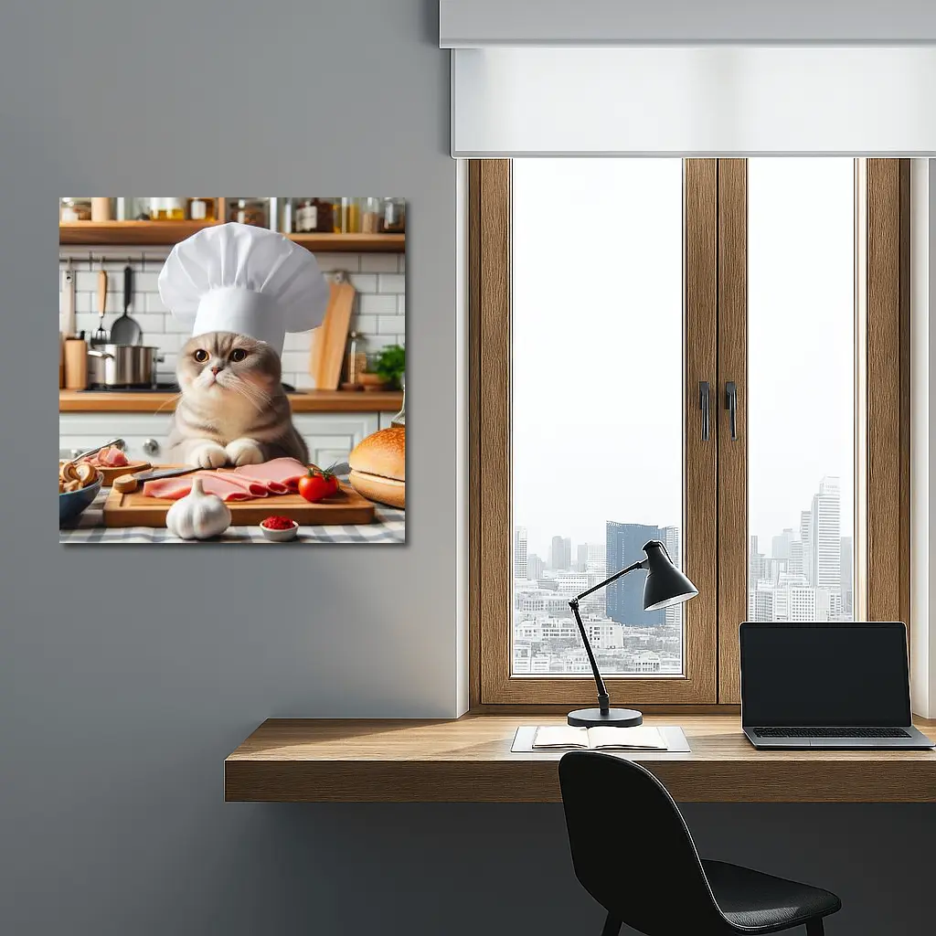 Scottish Fold Cat Chef Hat Kitchen – Wall Art