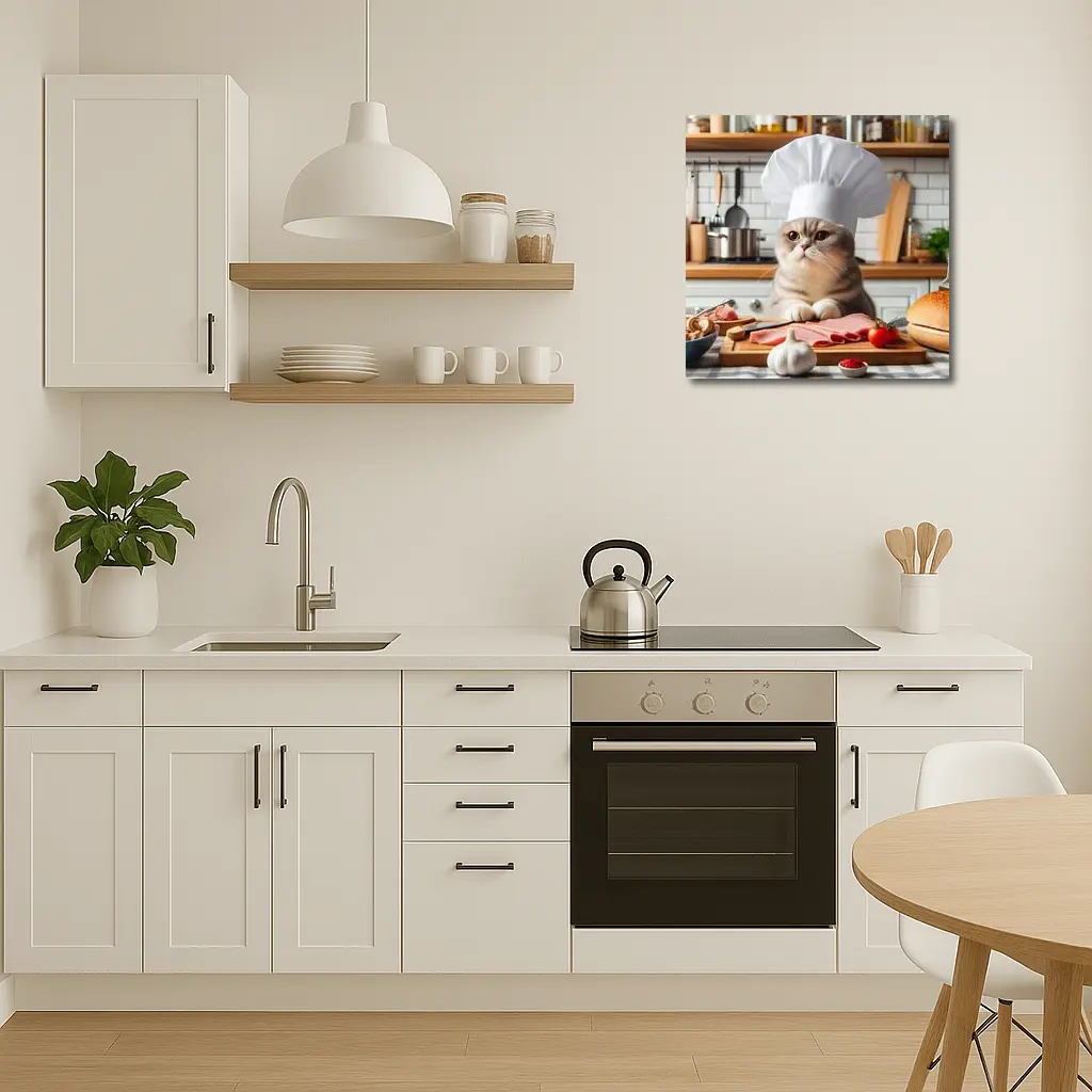 Scottish Fold Cat Chef Hat Kitchen – Wall Art