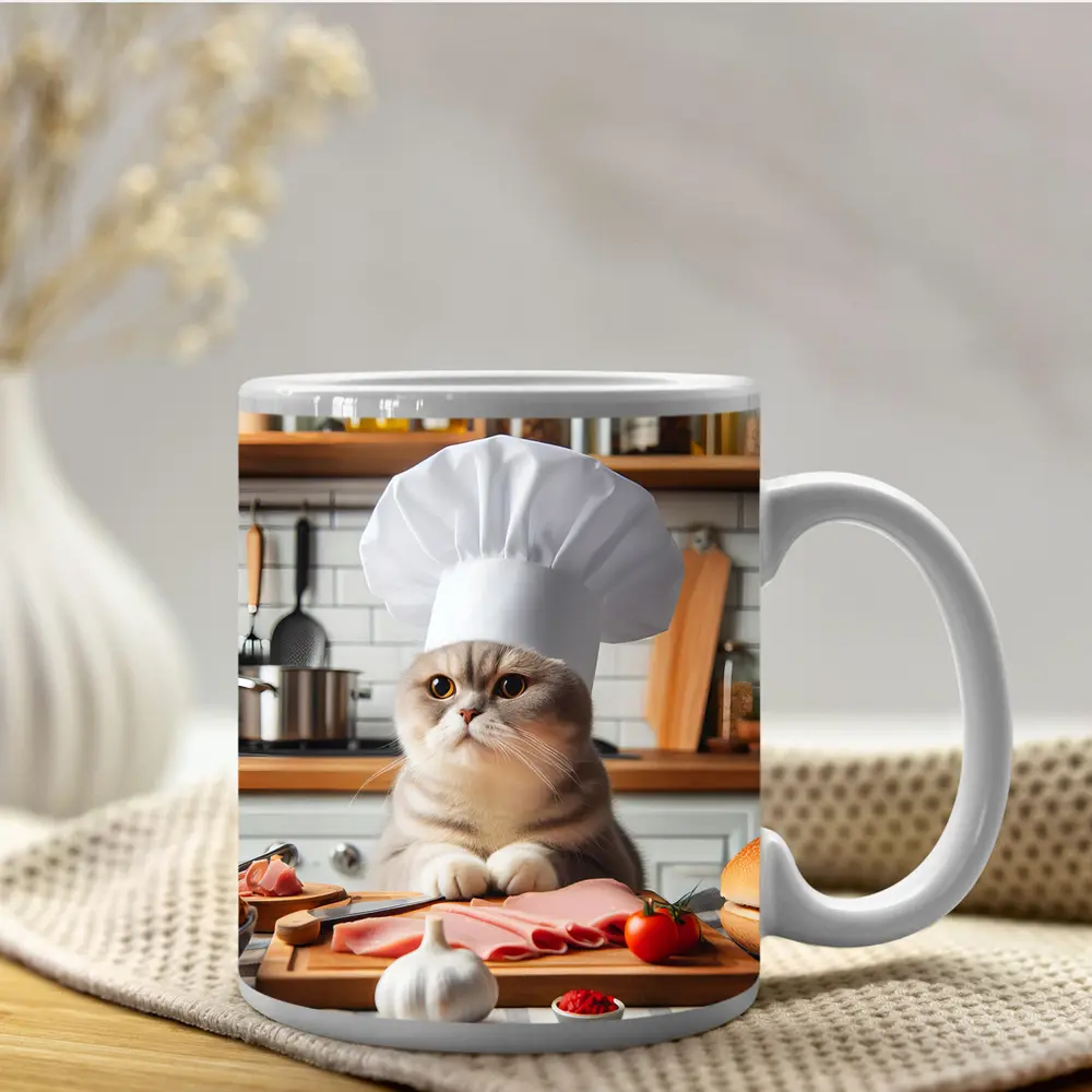 Scottish Fold Cat Chef Hat Kitchen – Mugs