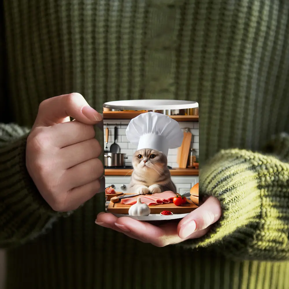 Scottish Fold Cat Chef Hat Kitchen – Mugs