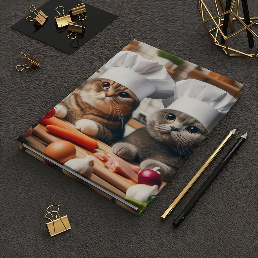 Two Chef Cats Cooking In Kitchen – Notebooks