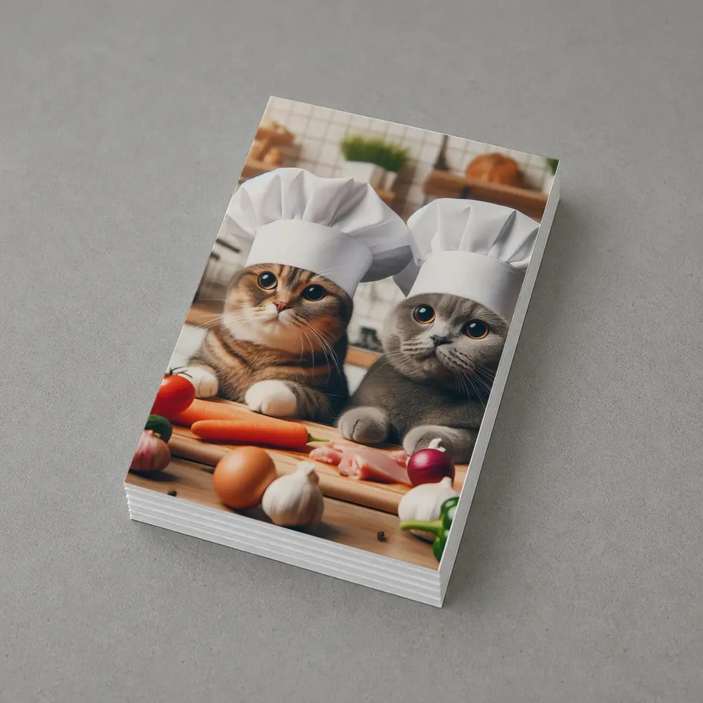 Two Chef Cats Cooking In Kitchen – Postcards