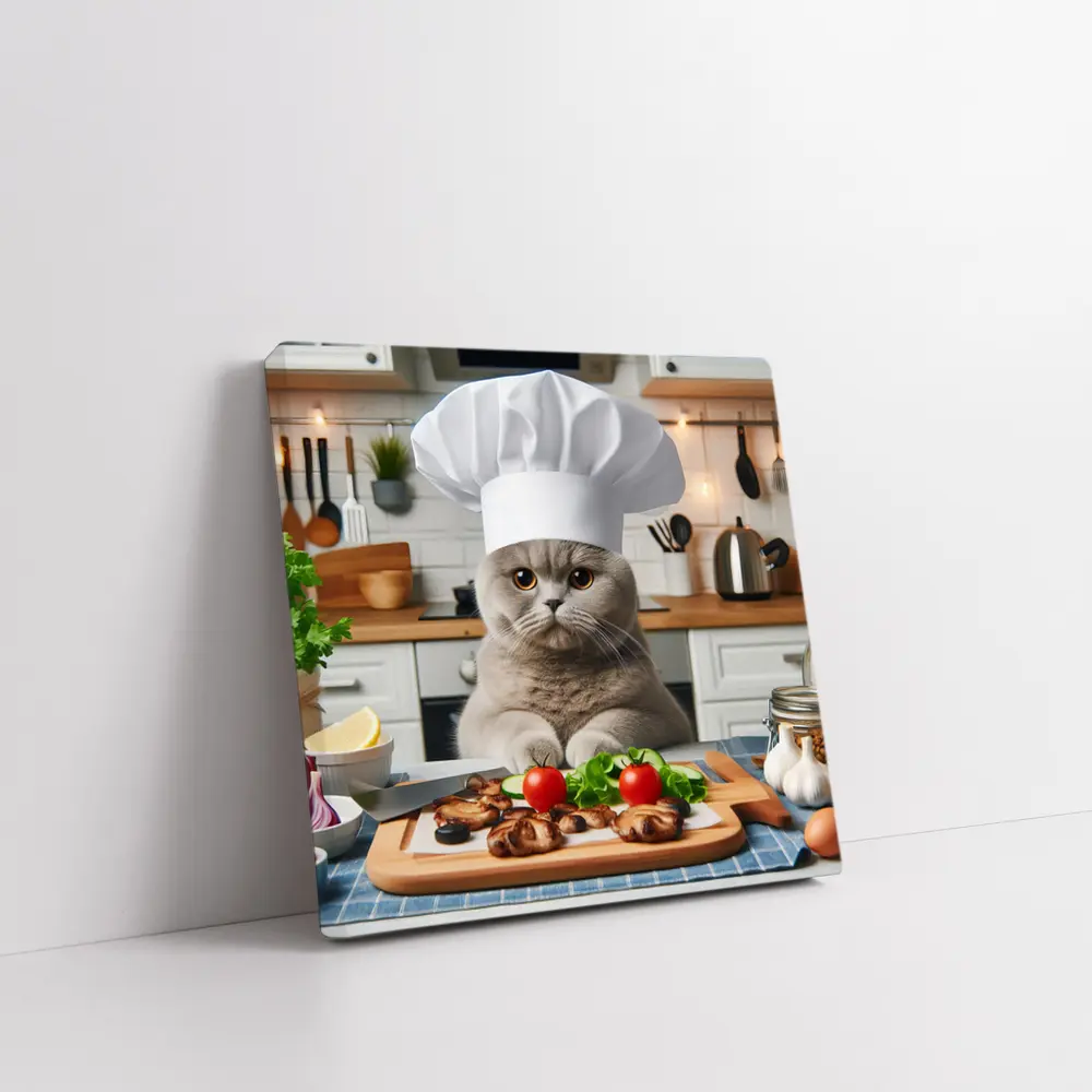 Scottish Fold Cat Chef Cooking Kitchen – Wall Art