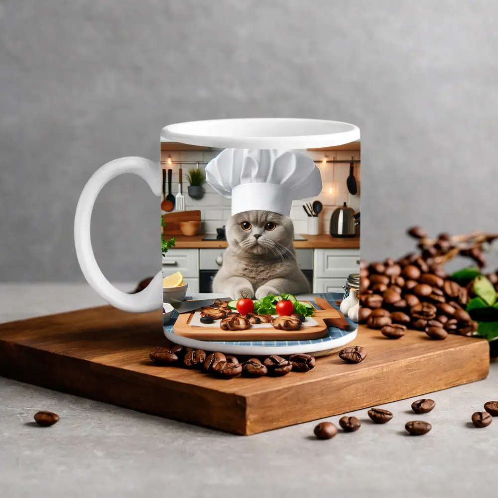 Scottish Fold Cat Chef Cooking Kitchen – Mugs