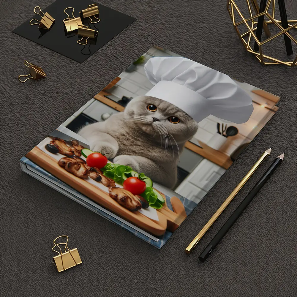Scottish Fold Cat Chef Cooking Kitchen – Notebooks