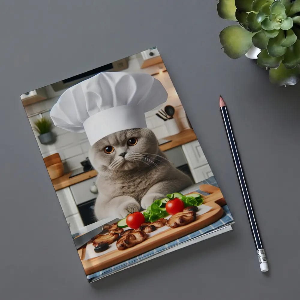 Scottish Fold Cat Chef Cooking Kitchen – Notebooks