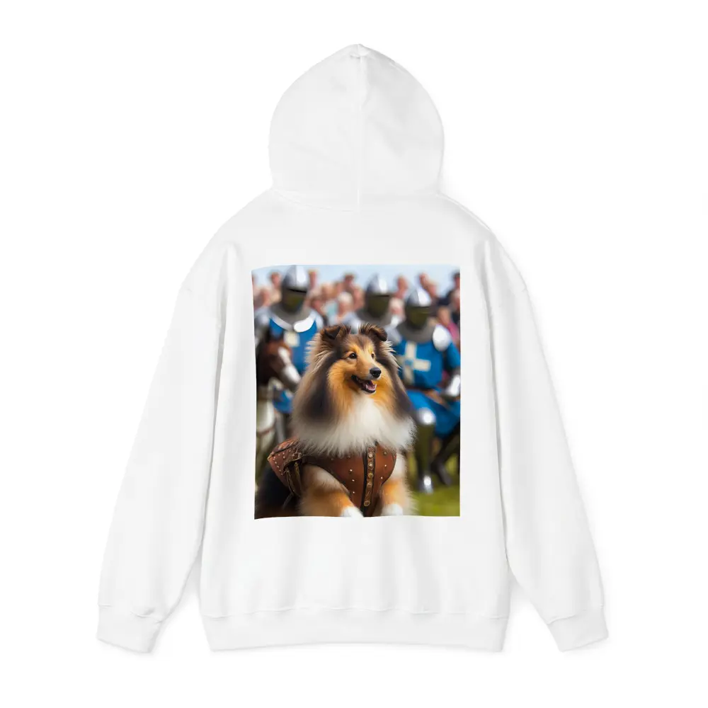 Collie Dog Knight Armor Medieval Battle Scene – Hoodies