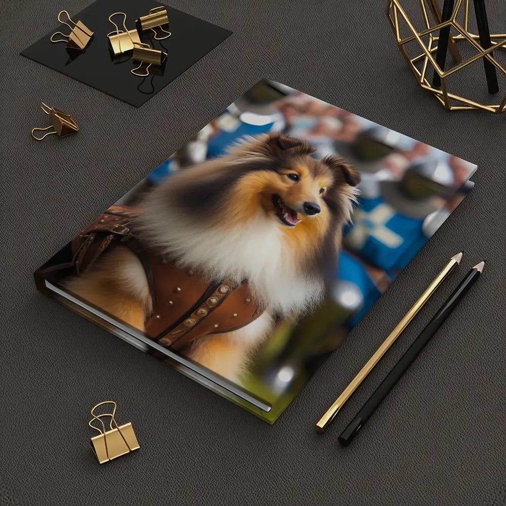 Collie Dog Knight Armor Medieval Battle Scene – Notebooks