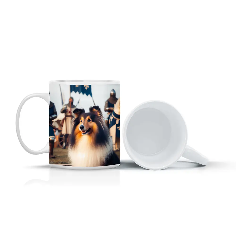 Shetland Sheepdog Medieval Knights Fantasy Scene – Mugs