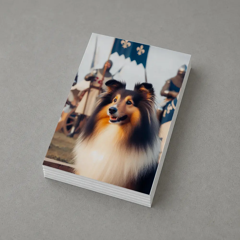 Shetland Sheepdog Medieval Knights Fantasy Scene – Postcards