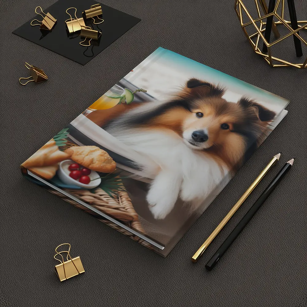 Shetland Sheepdog Relaxing on Beach Hammock – Notebooks