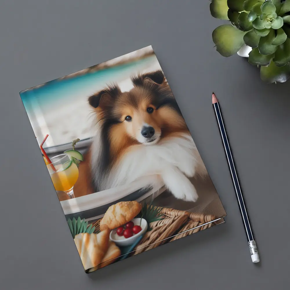 Shetland Sheepdog Relaxing on Beach Hammock – Notebooks