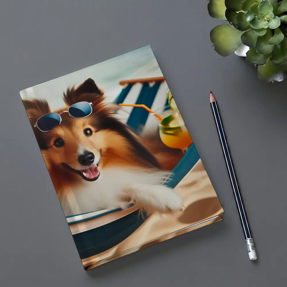 Shetland Sheepdog Relaxing on Beach Hammock – Notebooks