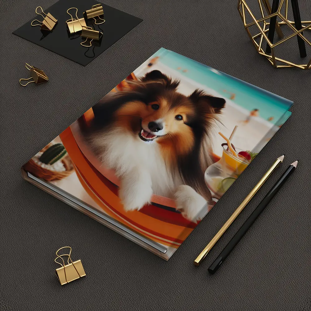 Shetland Sheepdog Relaxing on Beach Hammock – Notebooks