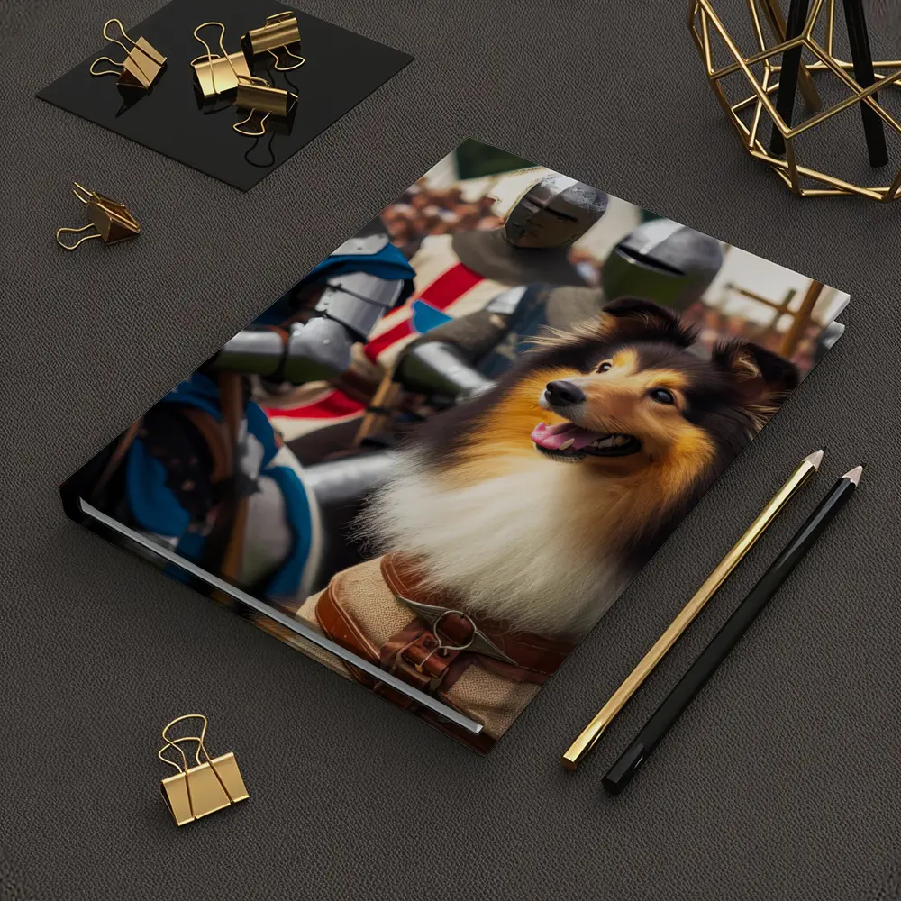 Rough Collie Dog Among Medieval Knights – Notebooks