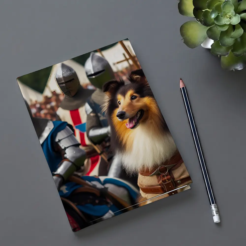 Rough Collie Dog Among Medieval Knights – Notebooks