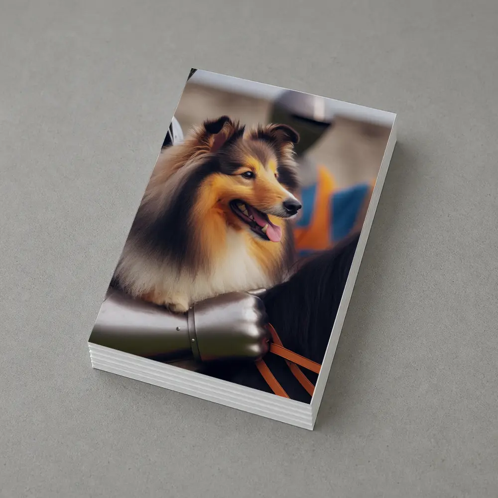 Shetland Sheepdog Knight Armor Medieval Horse – Postcards
