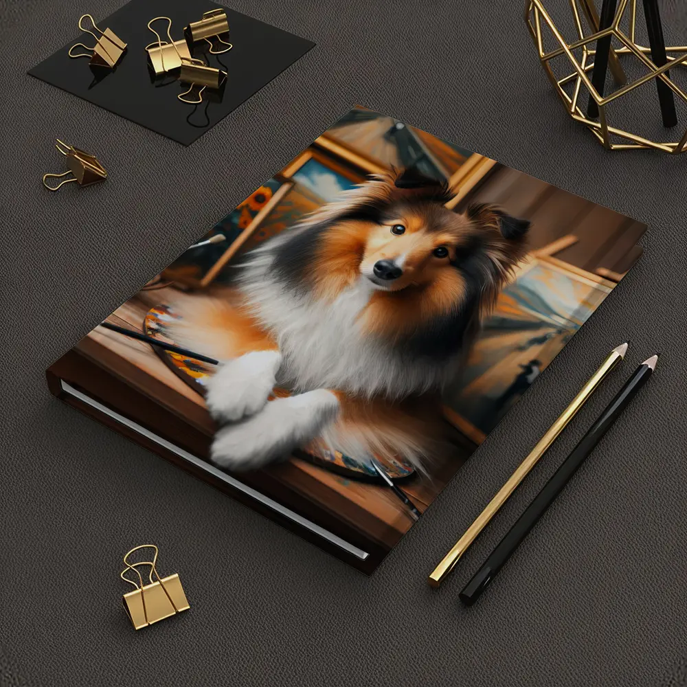 Shetland Sheepdog Artist Studio Painting Scene – Notebooks