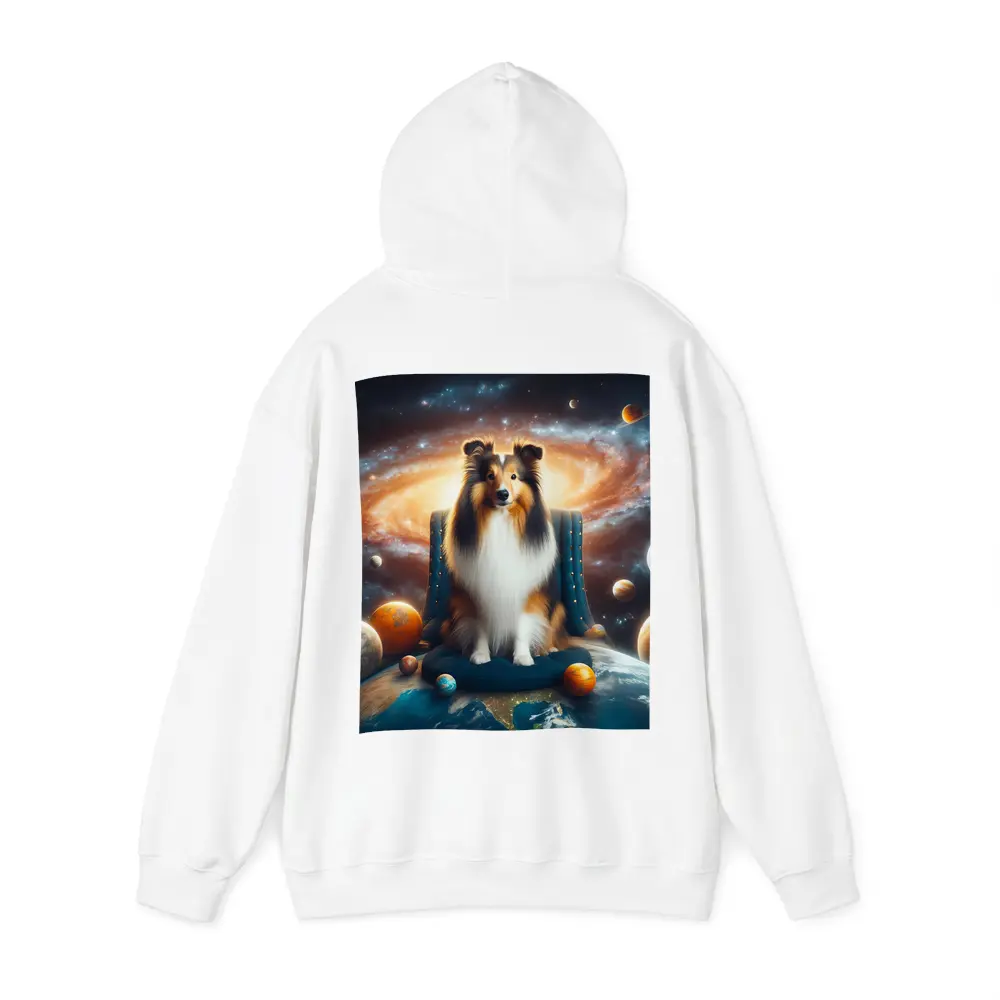 Collie Dog Sitting in Space Galaxy – Hoodies