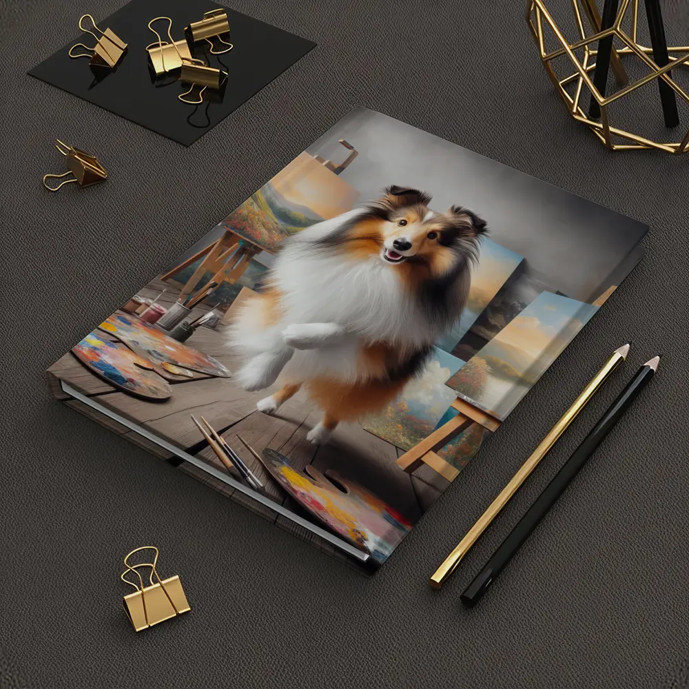 Shetland Sheepdog Artist Painting Studio Scene – Notebooks