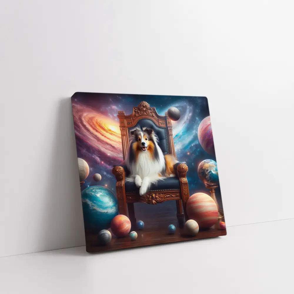 Shetland Sheepdog Sitting on Throne Space – Wall Art