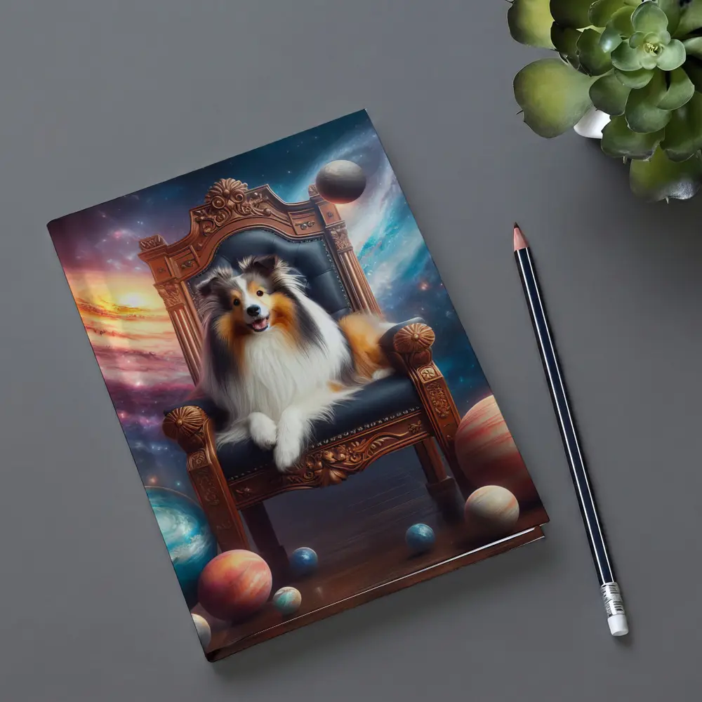 Shetland Sheepdog Sitting on Throne Space – Notebooks