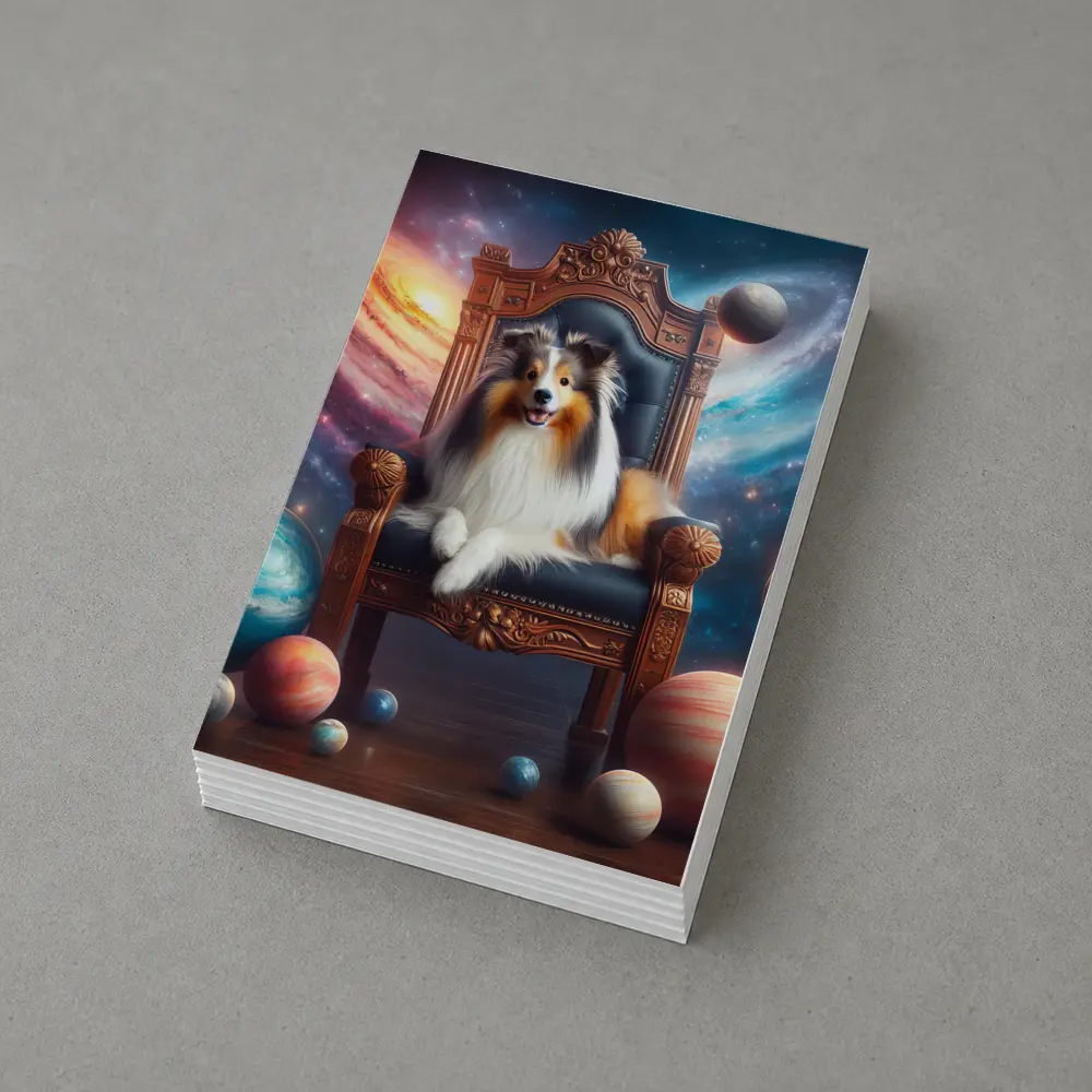 Shetland Sheepdog Sitting on Throne Space – Postcards