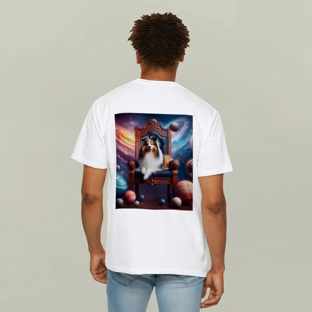 Shetland Sheepdog Sitting on Throne Space – T-Shirts