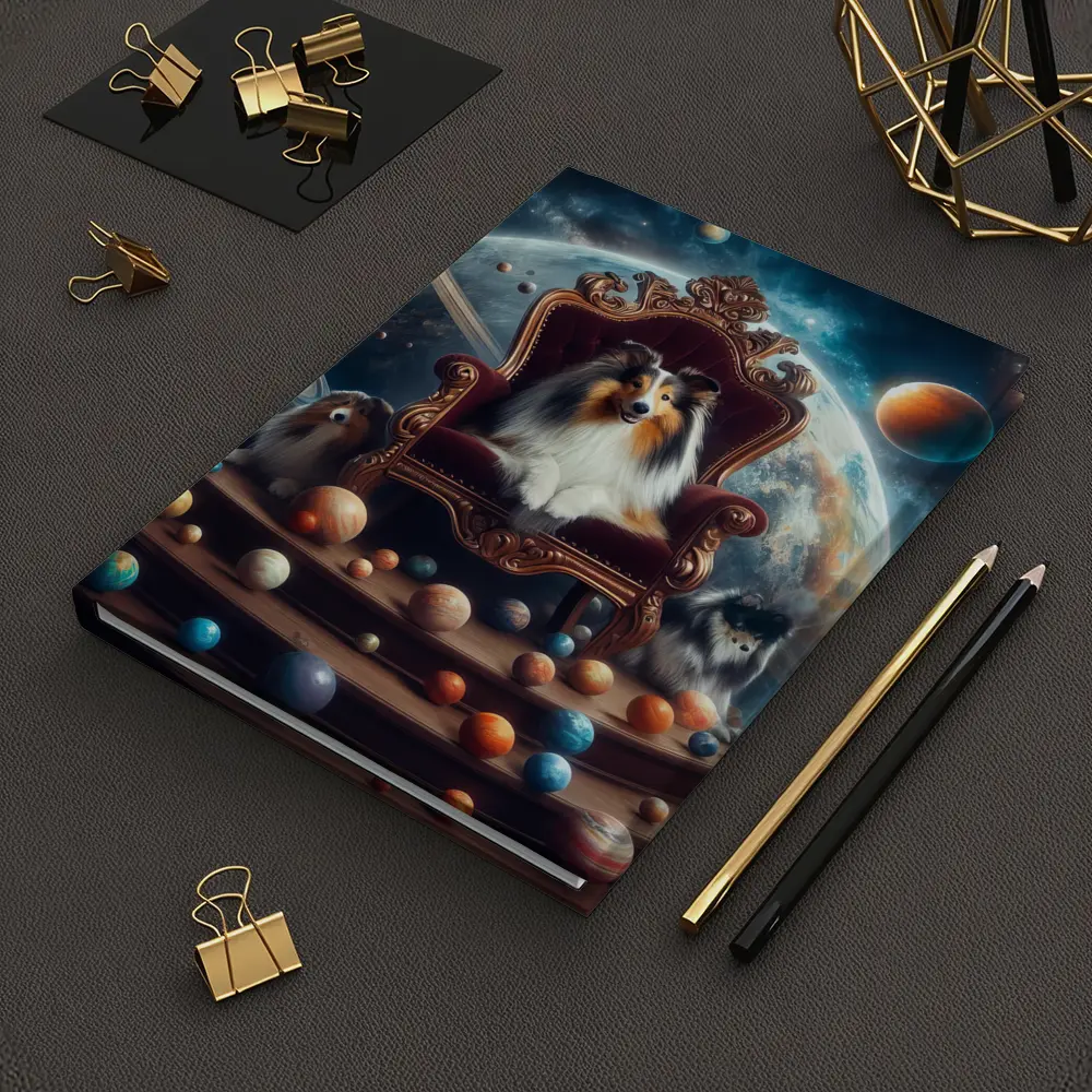 Shetland Sheepdog King Throne Space Planets – Notebooks