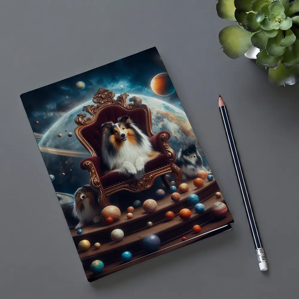 Shetland Sheepdog King Throne Space Planets – Notebooks