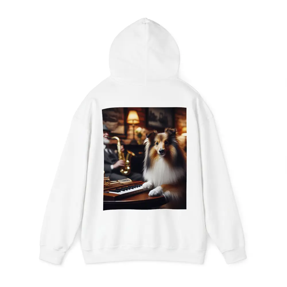 Shetland Sheepdog Jazz Lounge Saxophone Music – Hoodies