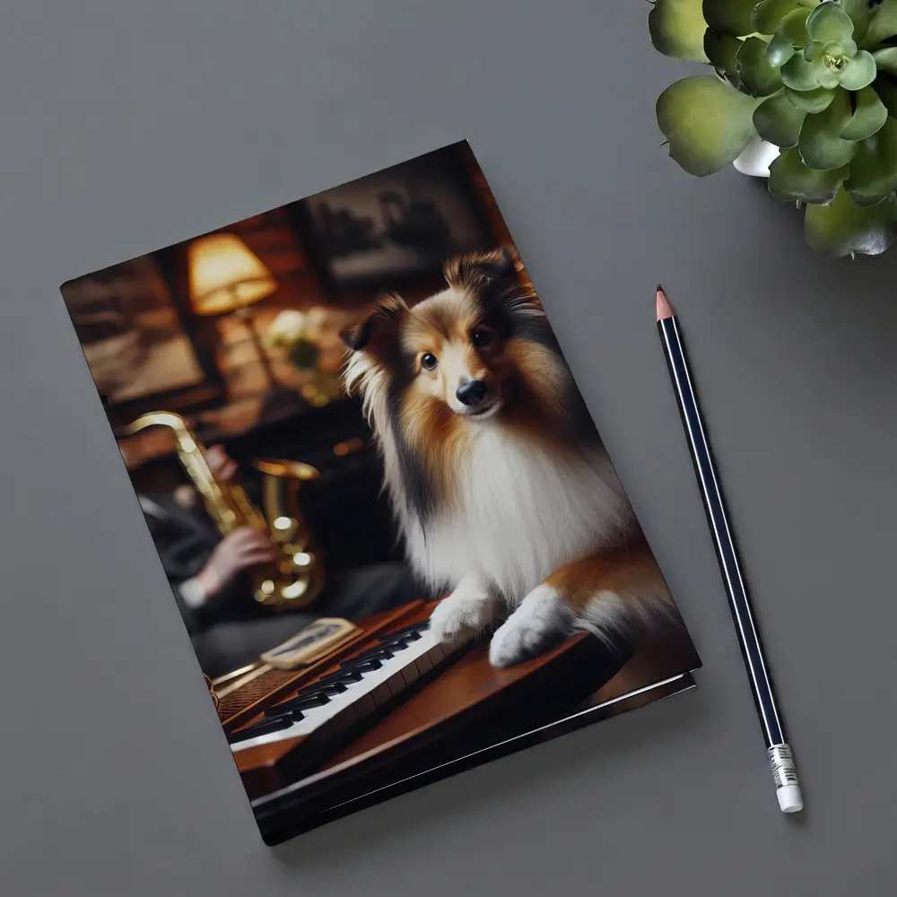 Shetland Sheepdog Jazz Lounge Saxophone Music – Notebooks