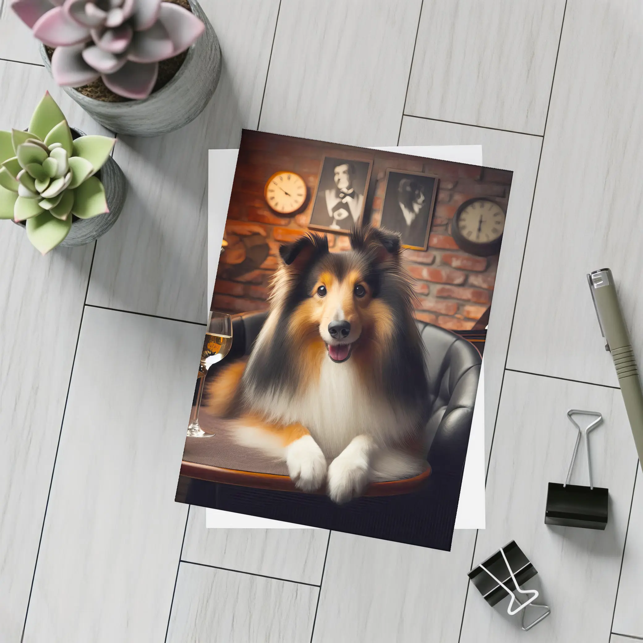 Collie Dog Jazz Club Brick Wall – Postcards