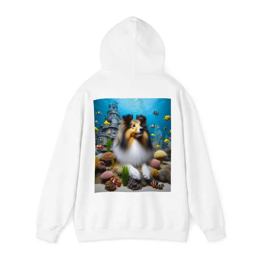 Shetland Sheepdog Underwater Ocean Coral Scene – Hoodies