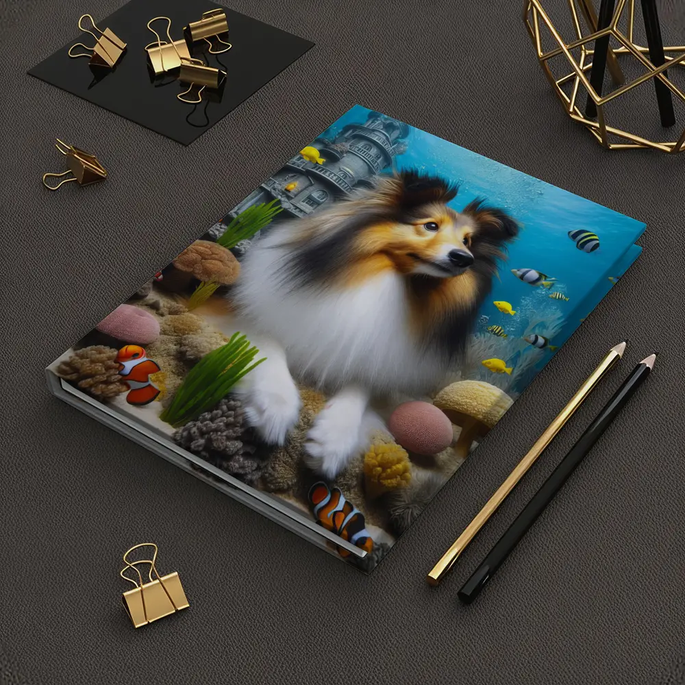 Shetland Sheepdog Underwater Ocean Coral Scene – Notebooks