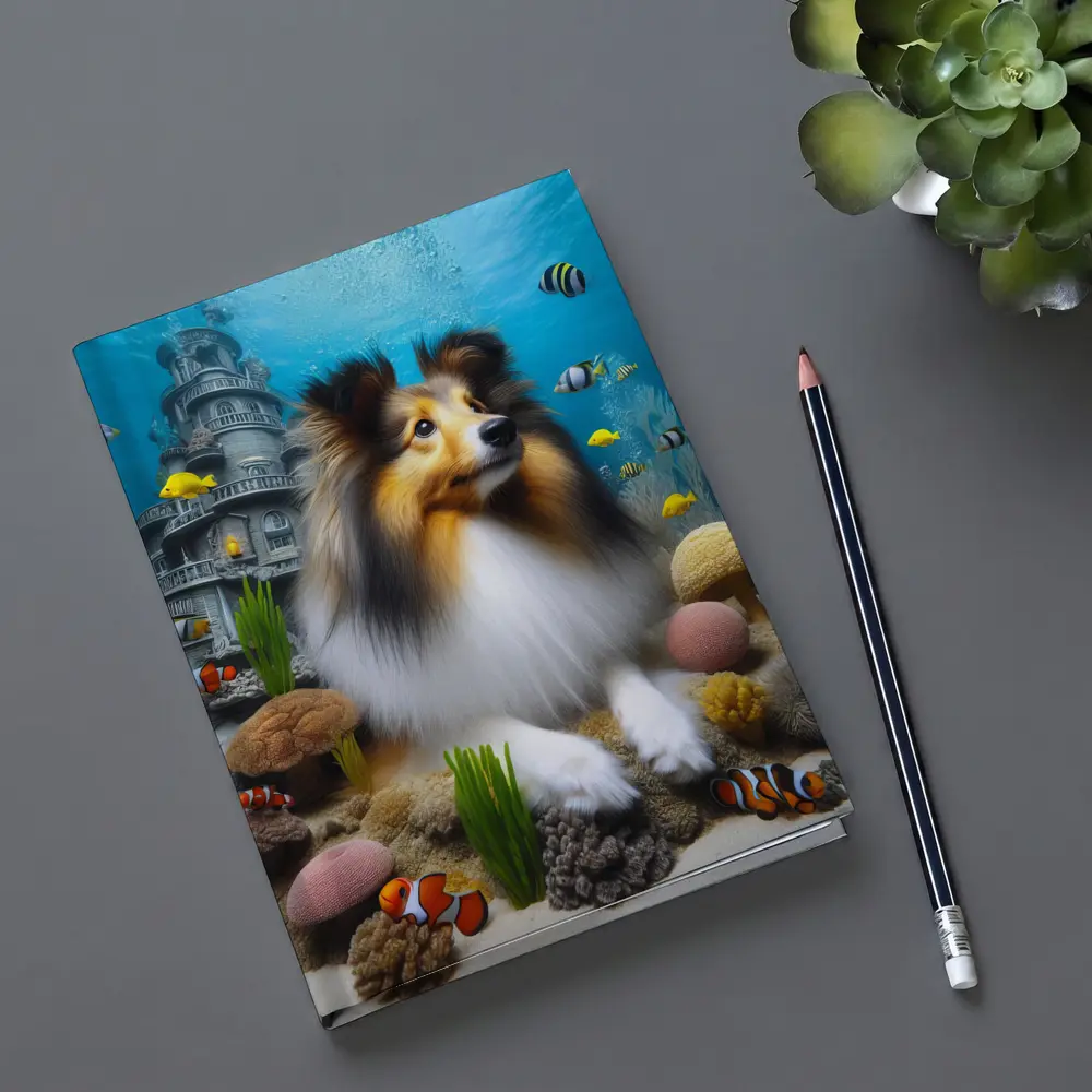 Shetland Sheepdog Underwater Ocean Coral Scene – Notebooks