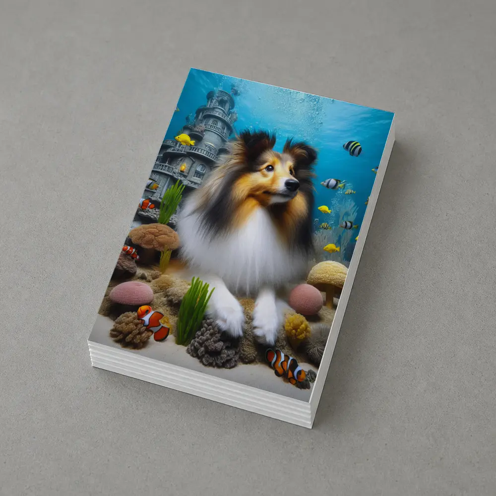 Shetland Sheepdog Underwater Ocean Coral Scene – Postcards