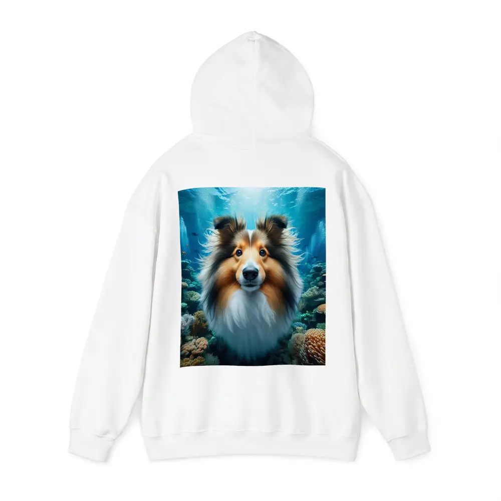 Shetland Sheepdog Underwater Coral Reef Scene – Hoodies