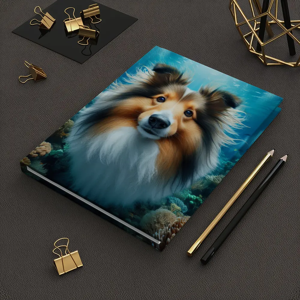 Shetland Sheepdog Underwater Coral Reef Scene – Notebooks