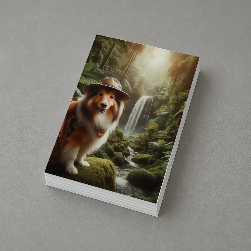 Shetland Sheepdog Explorer Jungle Waterfall Adventure – Postcards