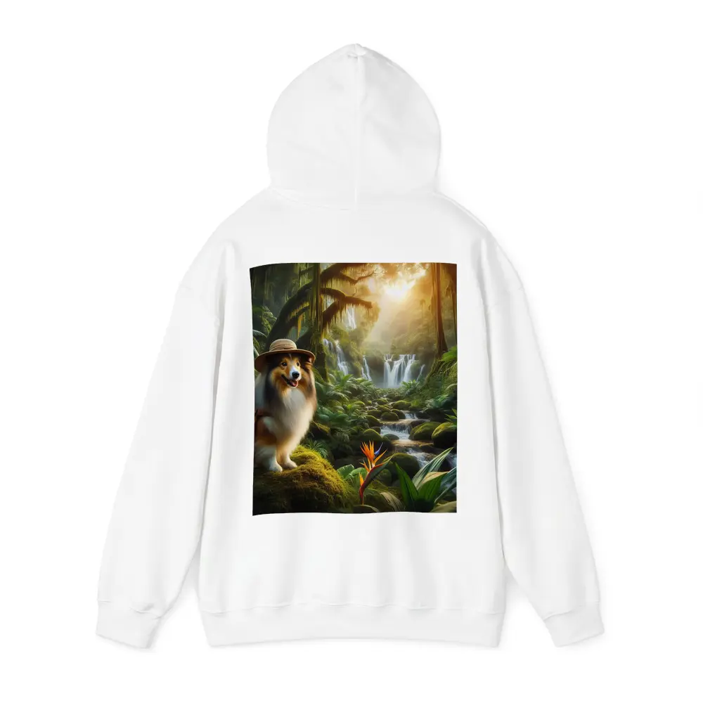 Shetland Sheepdog Explorer Jungle Waterfall Adventure – Hoodies